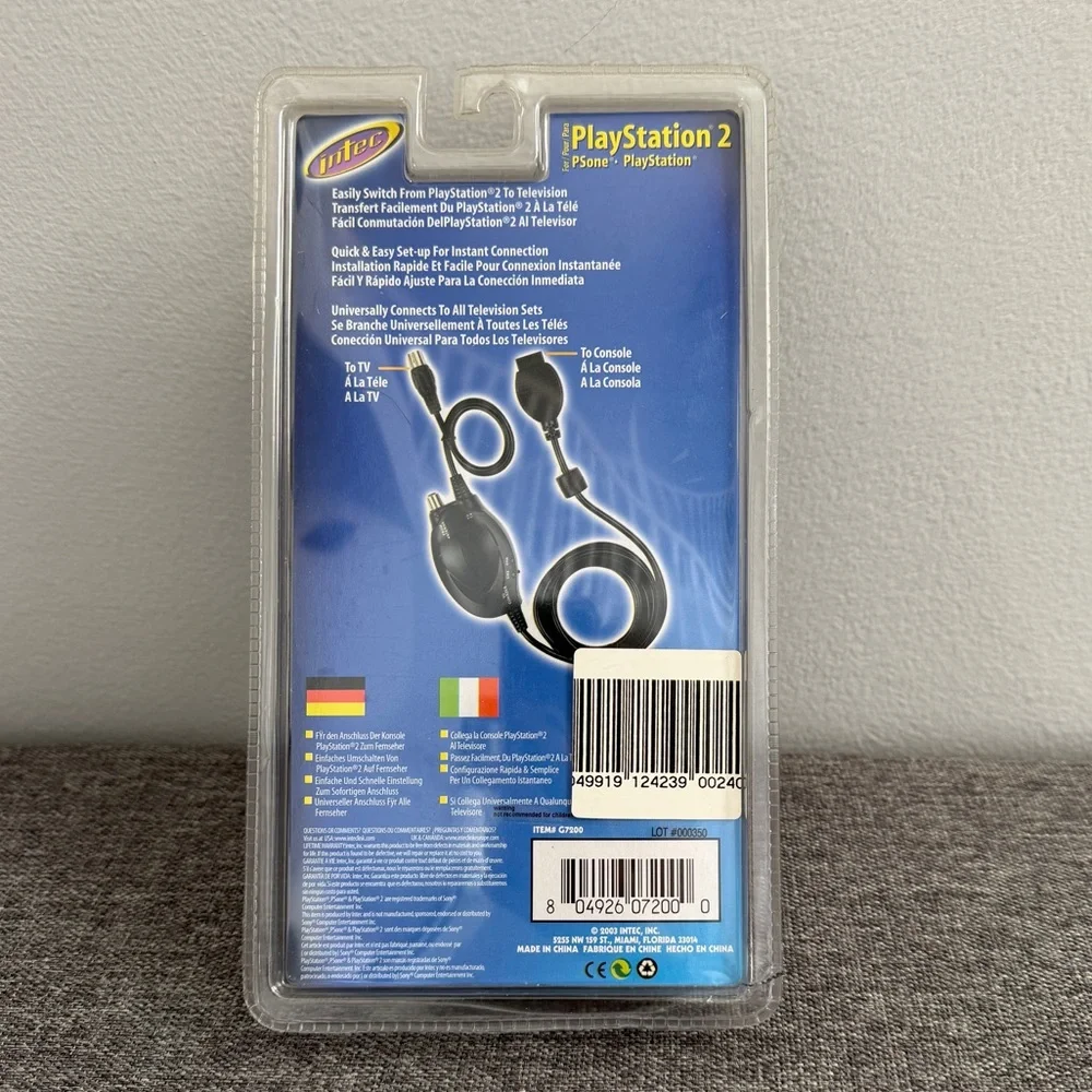 Intec RFU Adaptor For PlayStation 2 NEW SEALED 2003 Vintage Connect To TV Gaming